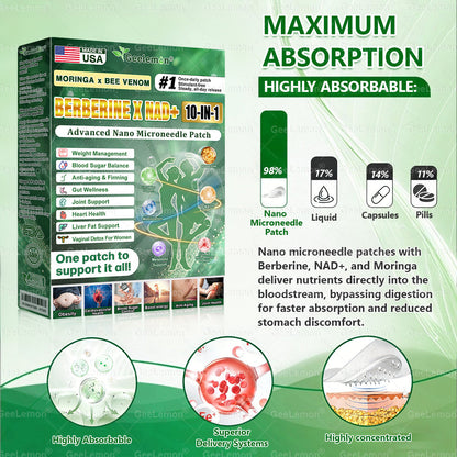 𝐎𝐟𝐟𝐢𝐜𝐢𝐚𝐥 𝐒𝐭𝐨𝐫𝐞 🇺🇸  | 🧑‍⚕️🩺 𝐆𝐞𝐞𝐋𝐞𝐦𝐨𝐧® Moringa · Berberine × NAD+ 𝟏𝟎-𝐢𝐧-𝟏 𝐀𝐝𝐯𝐚𝐧𝐜𝐞𝐝 𝐍𝐚𝐧𝐨 𝐌𝐢𝐜𝐫𝐨𝐧𝐞𝐞𝐝𝐥𝐞 𝐏𝐚𝐭𝐜𝐡 — 𝐎𝐧𝐜𝐞 𝐃𝐚𝐢𝐥𝐲, 𝐕𝐢𝐬𝐢𝐛𝐥𝐞 𝐑𝐞𝐬𝐮𝐥𝐭𝐬 𝐢𝐧 𝟕 𝐃𝐚𝐲𝐬